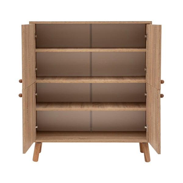 Dulap în culoare naturală cu aspect de lemn de stejar 95x111 cm Multilux – Kalune Design-image-3