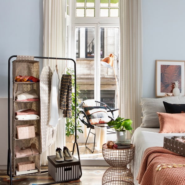 Organizator pentru dulap Compactor Dots, 6 compartimente, bej-image-1