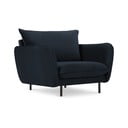 Fotoliu albastru închis cu tapițerie din catifea Vienna – Cosmopolitan Design
