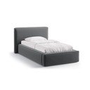 Pat gri tapițat cu spațiu de depozitare cu somieră 90x200 cm Jodie – Micadoni 