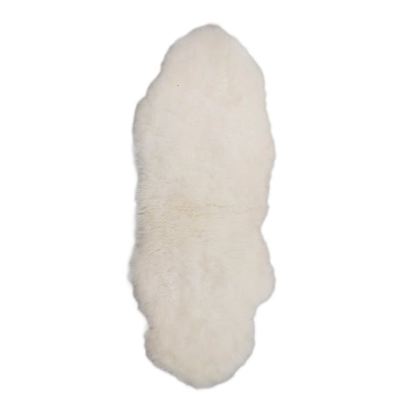 Covor din blană cu fir scurt Dara, 165 x 55 cm, alb