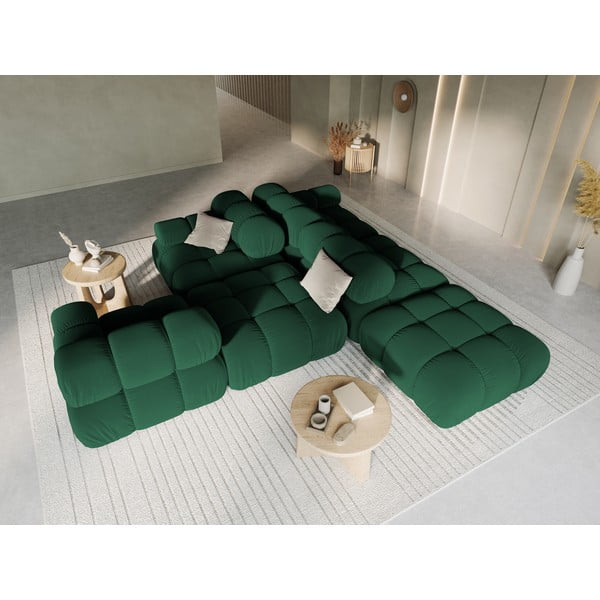 Canapea verde cu tapițerie din catifea 282 cm Bellis – Micadoni Home-image-1