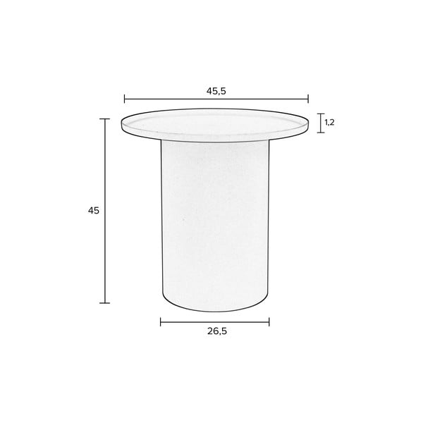 Măsuță auxiliară rotundă din metal ø 45,5 cm Sverre – White Label-image-2
