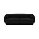 Canapea neagră cu tapițerie din catifea 184 cm Miley - Micadoni Home