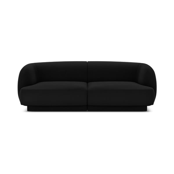 Canapea neagră cu tapițerie din catifea 184 cm Miley - Micadoni Home