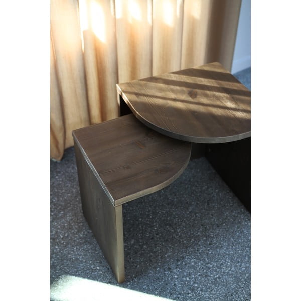 Măsuțe de cafea maro închis 2 buc. din lemn de pin Combine – Karup Design-image-4