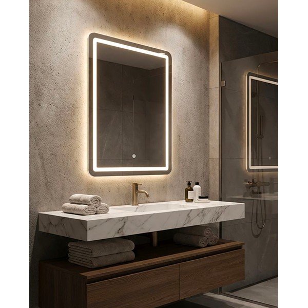 Oglindă de perete cu led 60x80 cm Simple – Mauro Ferretti-image-1