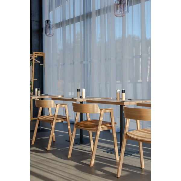 Scaun de dining în culoare naturală cu cotiere din lemn de stejar Flip – Gazzda-image-3