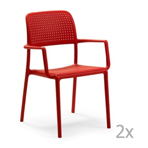 Set 2 scaune de grădină Nardi Bora, roșu