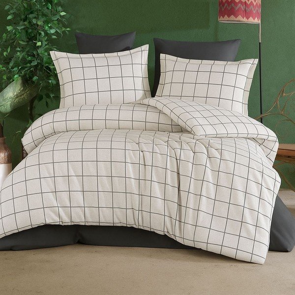 Lenjerie de pat albă pentru pat de o persoană 200x140 cm Graph  – Mijolnir
