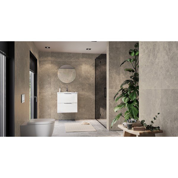 Dulap sub chiuvetă alb suspendat cu aspect lucios 61x61 cm Celano – Germania-image-1