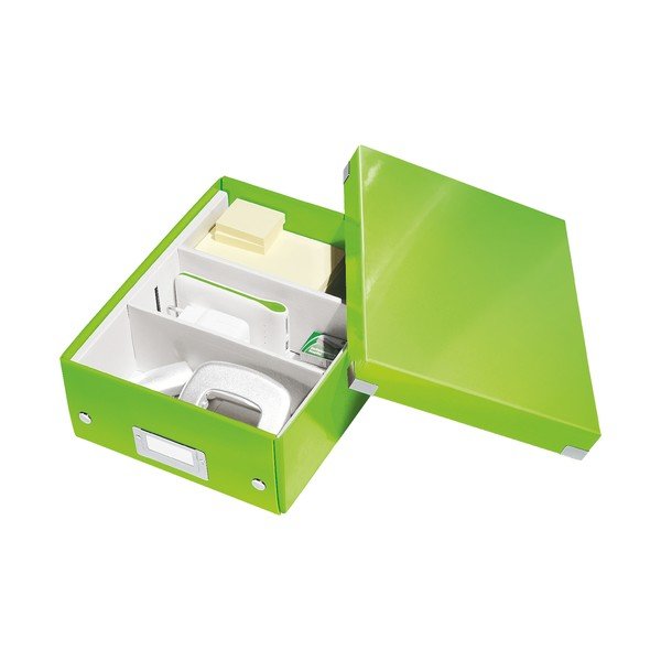 Cutie de depozitare din carton cu capac verde Click&Store - Leitz-image-4