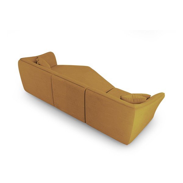 Colțar galben muștar cu tapițerie din țesătură bouclé Tokyo – Cosmopolitan Design-image-3