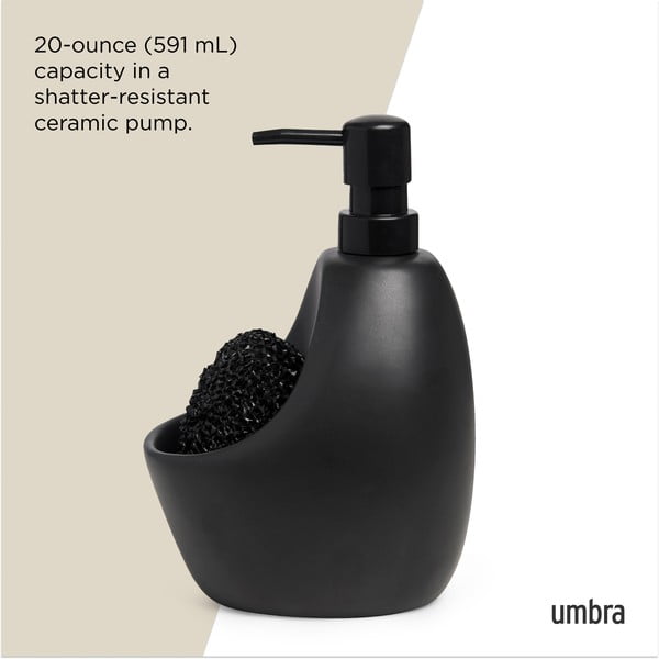 Dozator de săpun lichid negru din ceramică 590 ml Joey – Umbra-image-3