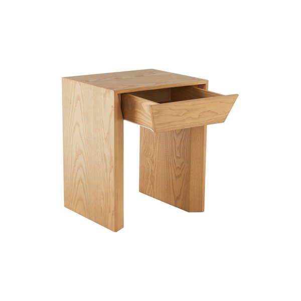 Noptieră în culoare naturală deschisă cu aspect de lemn de stejar Sunnemo – Jotex-image-2