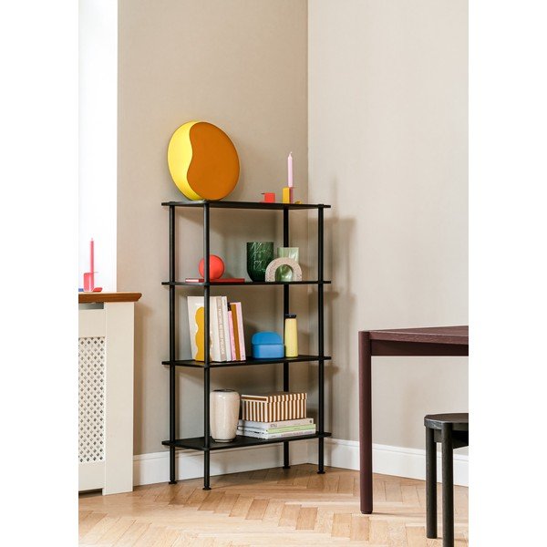 Etajeră neagră cu aspect de lemn de stejar 80x127x35 cm Teidi – noo.ma-image-2