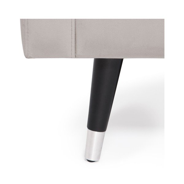 Canapea cu 3 locuri și picioare argintii Vivonita Meyer Velvet, gri deschis-image-3