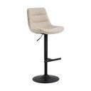 Scaun de bar negru/bej cu înălțime ajustabilă (înălțime șezut 65 cm) Adisa – Actona