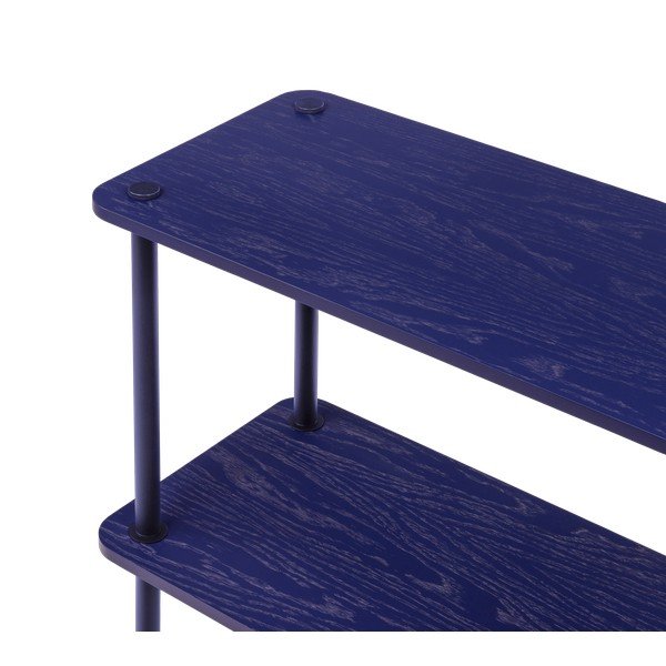 Etajeră albastră cu aspect de lemn de stejar 80x163x35 cm Teidi – noo.ma-image-3