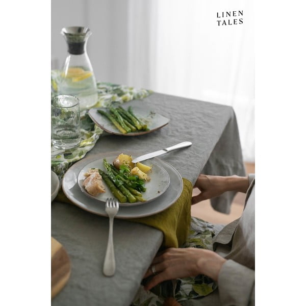 Față de masă din in 140x300 cm Khaki – Linen Tales-image-1