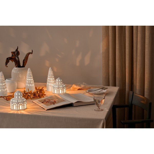 Sfeșnic de Crăciun din ceramică Kähler Design Lighthouse, ø 9 cm, alb-image-1