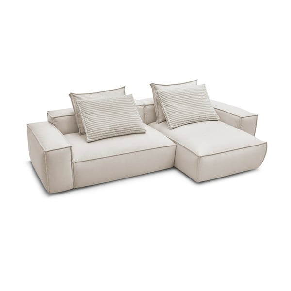 Colțar bej cu tapițerie din imitație de piele (cu colț variabil) Boheme – Bobochic Paris-image-4