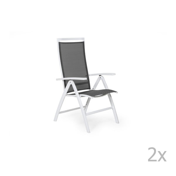 Set 2 scaune de grădină Brafab Sunny, alb - negru