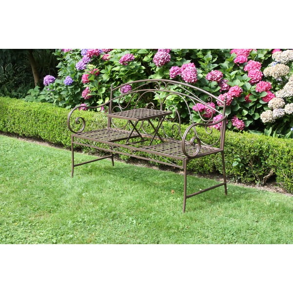 Bancă de grădină maro din metal Saket – Garden Pleasure-image-1