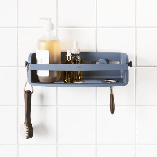 Raft pentru baie albastru autoadeziv din plastic reciclat Flex – Umbra-image-2