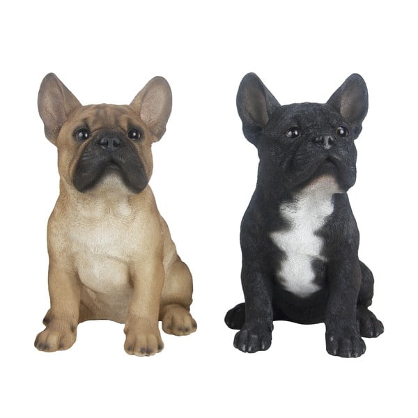 Set 2 statuete decorative Esschert Design French Bulldog, înălțime 30,4 cm