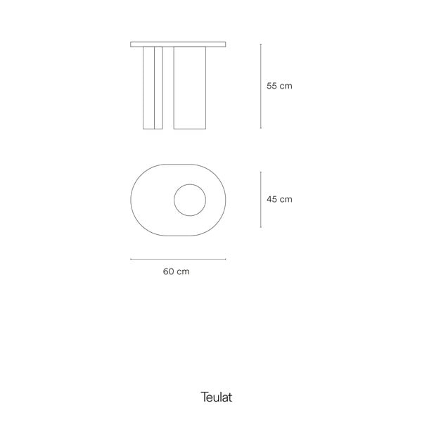Măsuță auxiliară cu aspect de lemn de frasin 45x60 cm Nori – Teulat-image-3