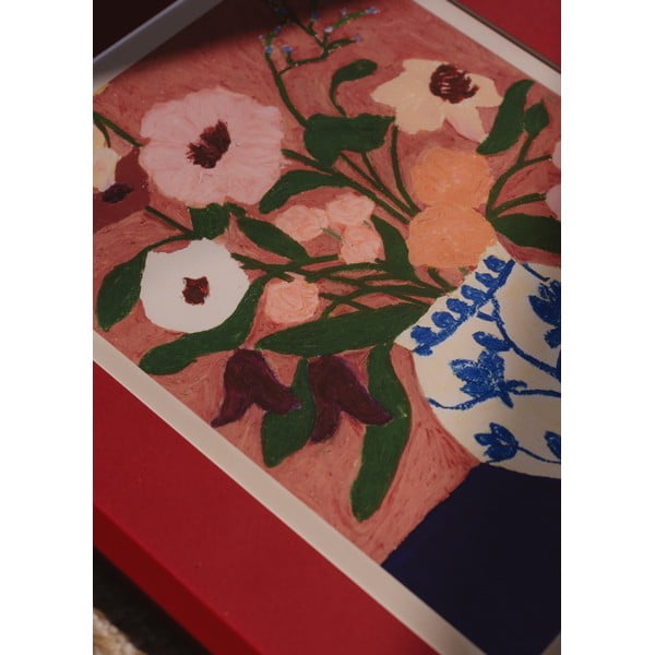 Poster 30x40 cm Flowers on Blue Table – Carla Llanos – The Poster Club-image-2
