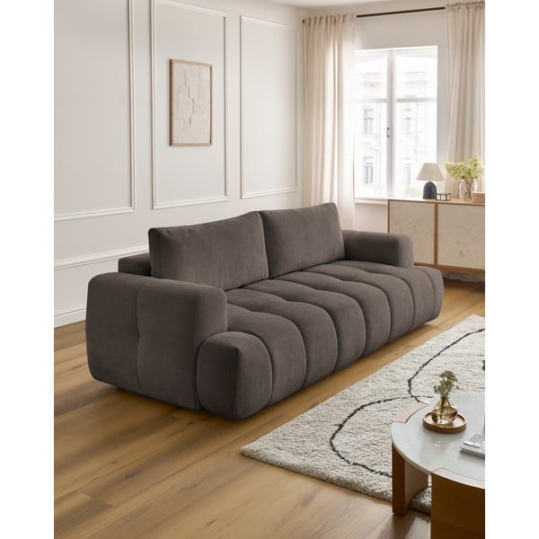 Canapea taupe extensibilă/cu spațiu de depozitare 251 cm Fuji – Bobochic Paris-image-1