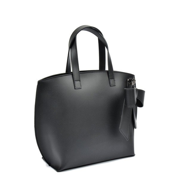 Geantă din piele Luisa Vannini Bow, negru-image-2