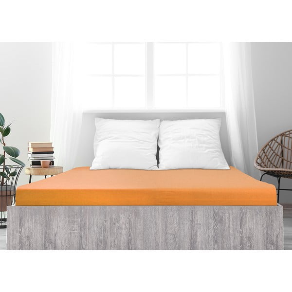 Cearceaf în culoarea somonului cu elastic 90x200 cm – B.E.S.-image-2