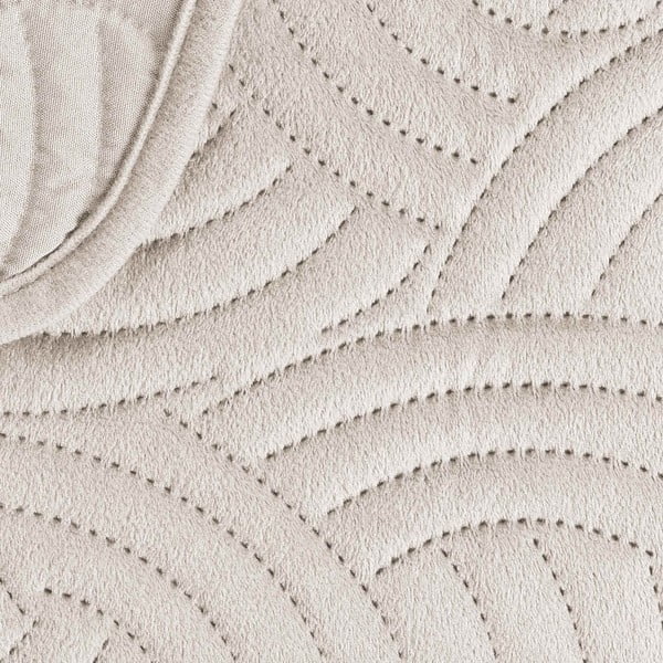 Set cuvertură și față de pernă crem din catifea 240x260 cm Solange – douceur d'intérieur-image-4