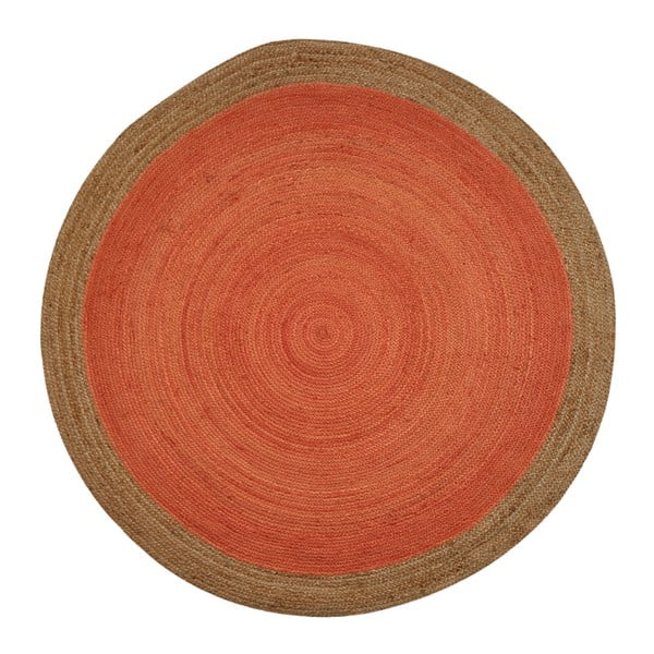 Covor din iută pentru exterior Native, ⌀ 200 cm, portocaliu