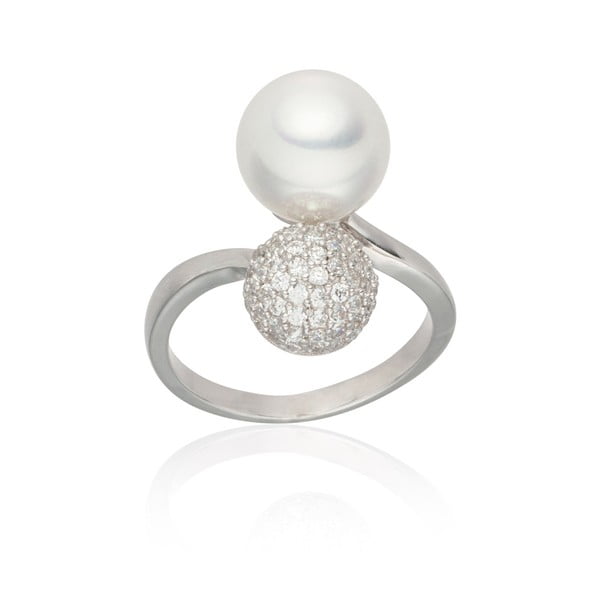 Inel cu perlă Nova Pearls Copenhagen Michelle White, măr. 58