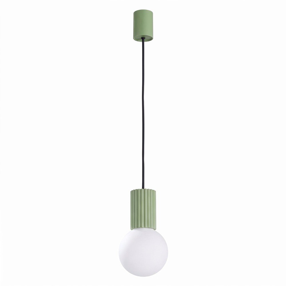 Lustră verde salvie din sticlă opal ø 12 cm Orbital – Sollux
