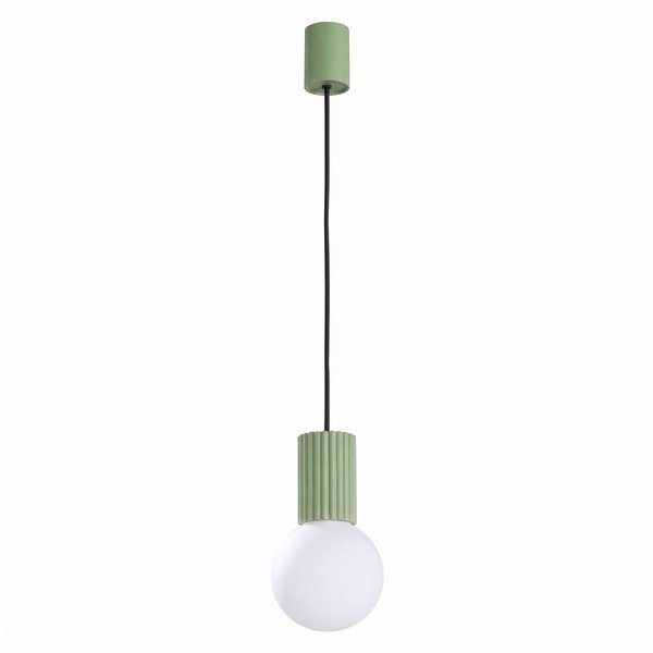 Lustră verde salvie din sticlă opal ø 12 cm Orbital – Sollux
