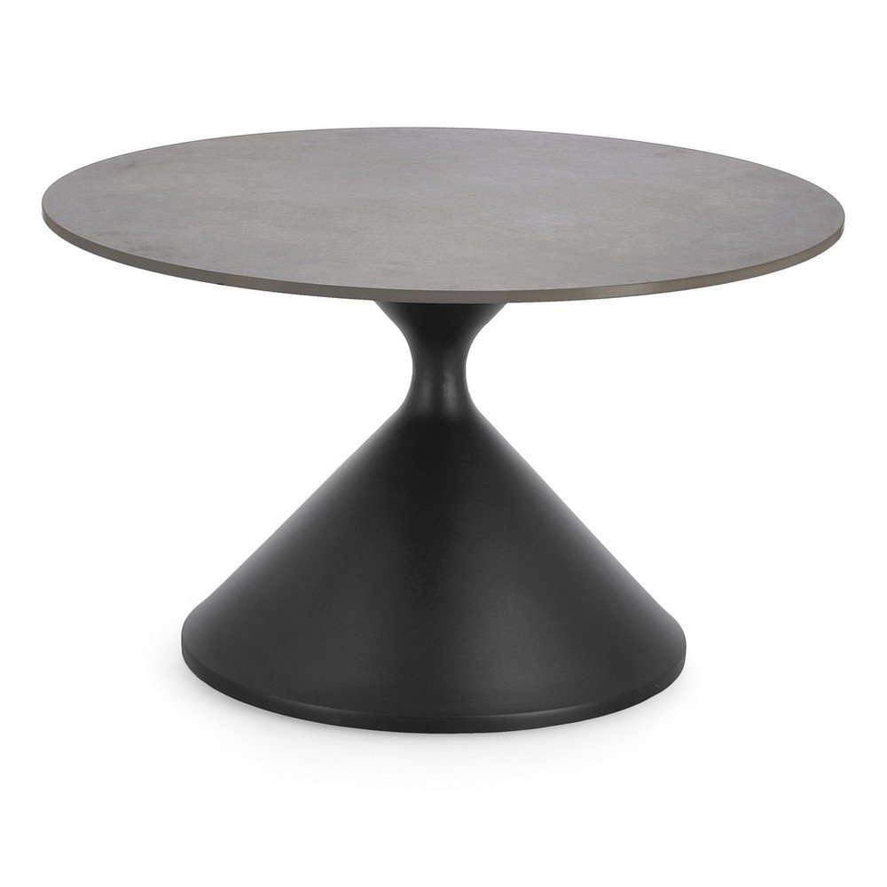 Măsuță de cafea neagră rotundă cu blat cu aspect de marmură ø 70 cm Joona – Bizzotto