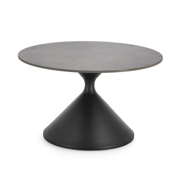 Măsuță de cafea neagră rotundă cu blat cu aspect de marmură ø 70 cm Joona – Bizzotto