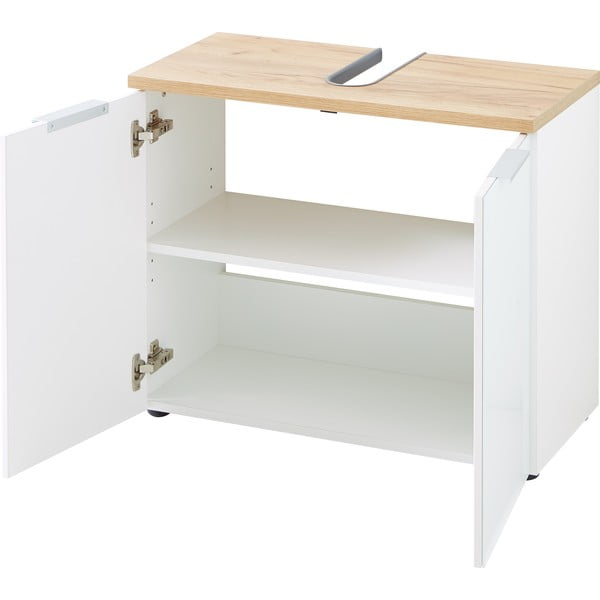 Dulap sub chiuvetă alb cu aspect de lemn de stejar 70x58 cm Pescara – Germania-image-3