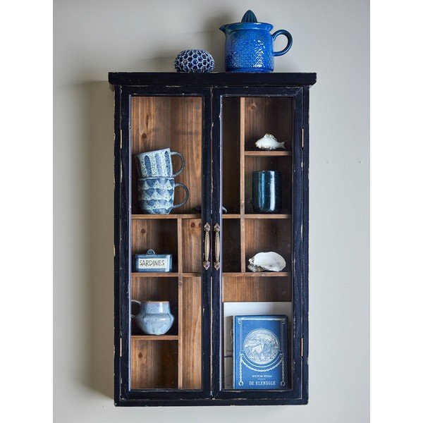 Vitrină neagră din lemn de brad suspendată 50x80x14 cm Hazem – Bloomingville-image-1