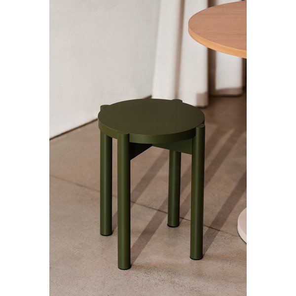 Scaun tip taburet verde din lemn de fag Hopp – noo.ma-image-2