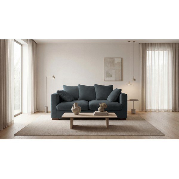 Canapea gri cu tapițerie din catifea reiată  175 cm Comfy – Scandic-image-1