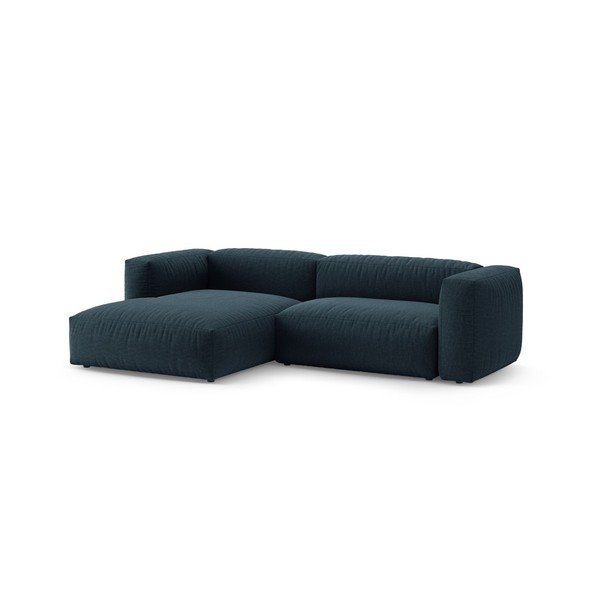 Colțar modular albastru închis extensibil (cu colț pe partea stângă/cu șezlong) – Micadoni 