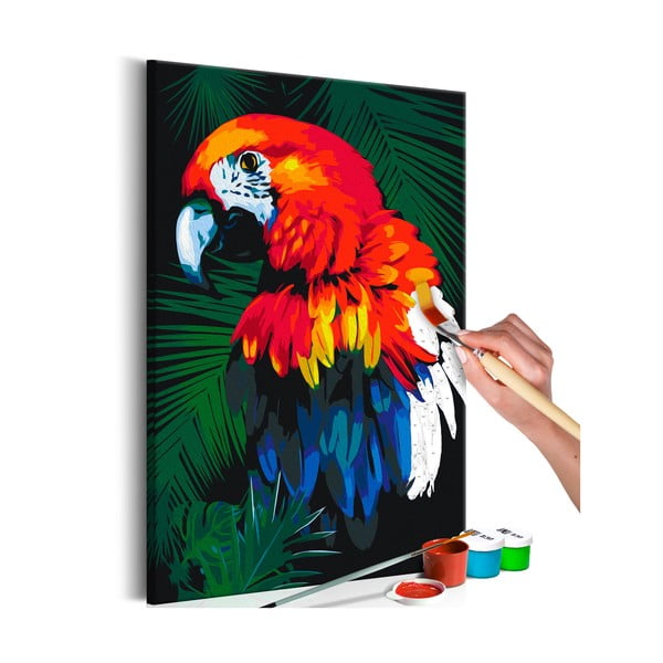 Set de pânze, vopseluri şi perii DIY Artgeist Parrot, 40 x 60 cm