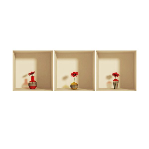 Set 3 autocolante cu efect 3D Ambiance Gerberas-image-2