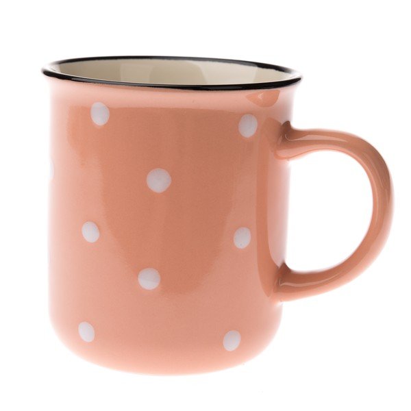 Cană ceramică Dakls Dottie, 380 ml, portocaliu